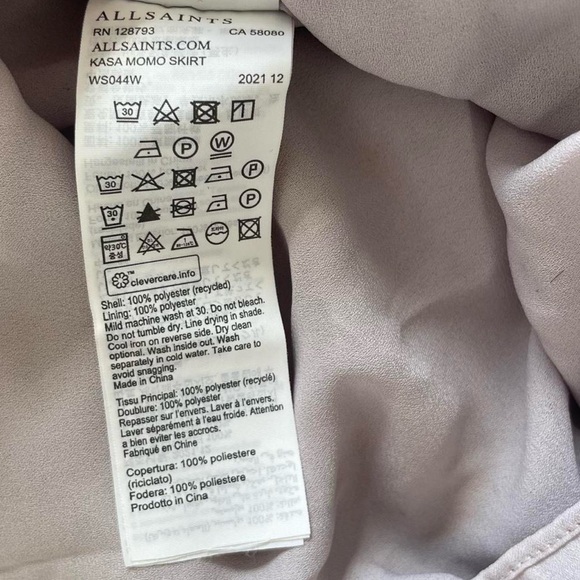 All Saints | Lilac floral "Kasa Momo" mini wrap tie waist crepe skort | Size 4 - Picture 8 of 8